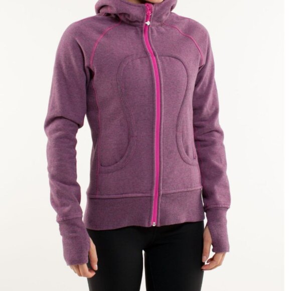 Lululemon Scuba Hoodie *Stripe Heathered Blurred Grey Paris Pink Microstripe - Picture 8 of 13